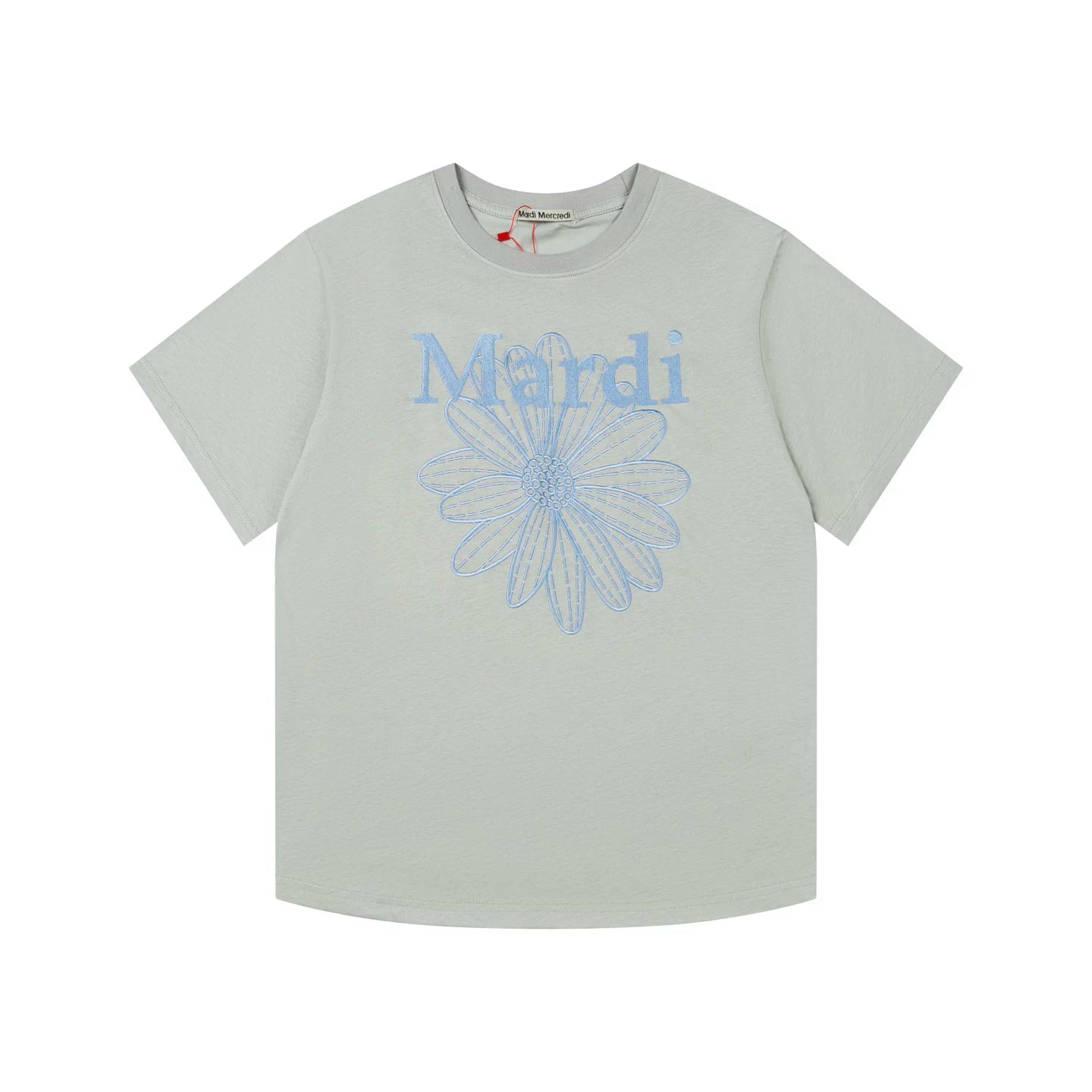 Mardi Embroidered Daisy Flower Summer Cotton Casual Tee