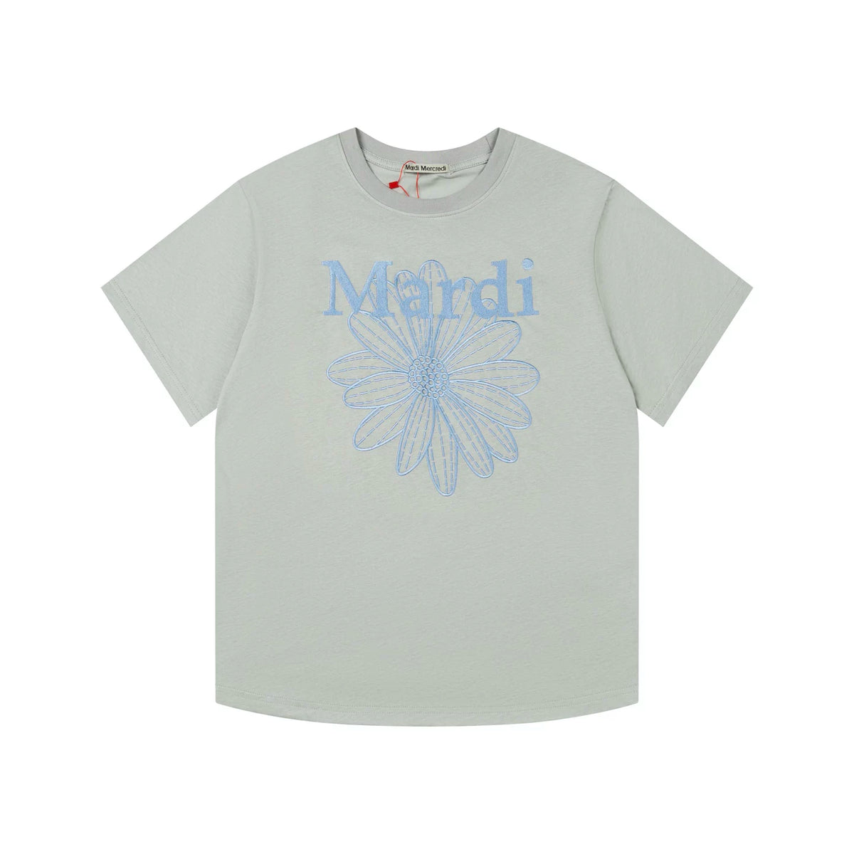 Mardi Embroidered Daisy Flower Summer Cotton Casual Tee