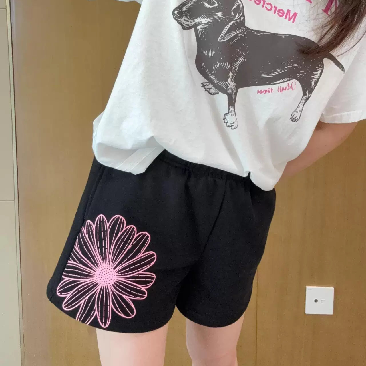 Mardi Flower Print Summer Casual Lounge Cotton Shorts