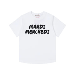 Mardi Graffiti Letter Graphic Summer Cotton Casual Tee