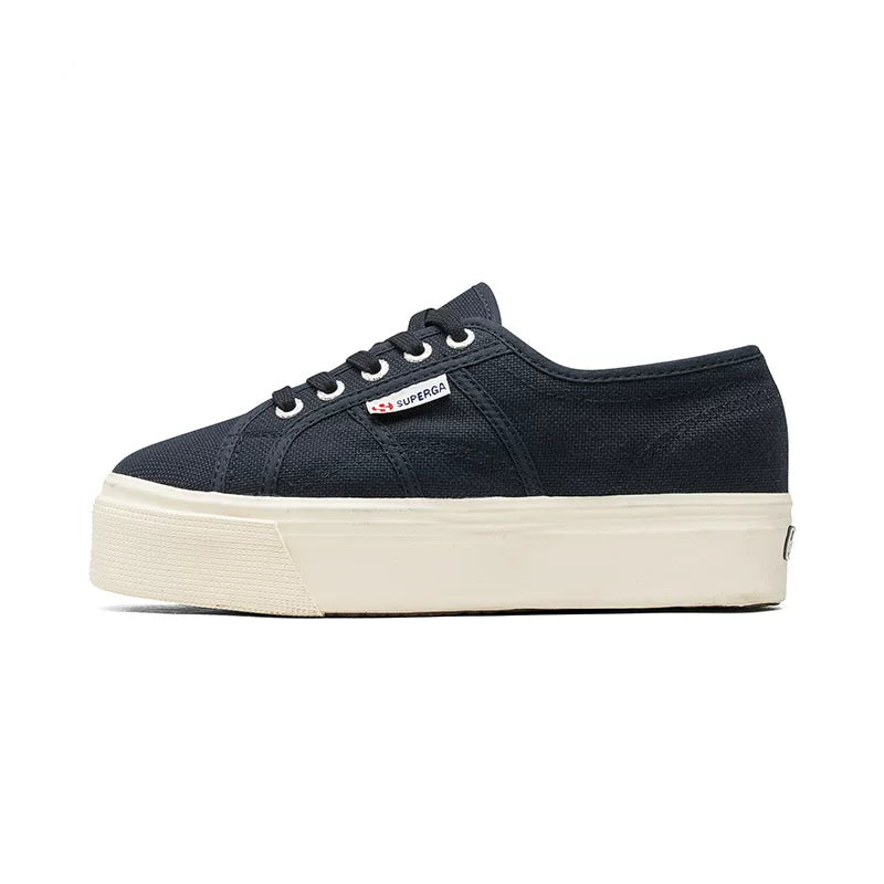 Superga Womens Thick Platform Canvas Shoes Height Increasing