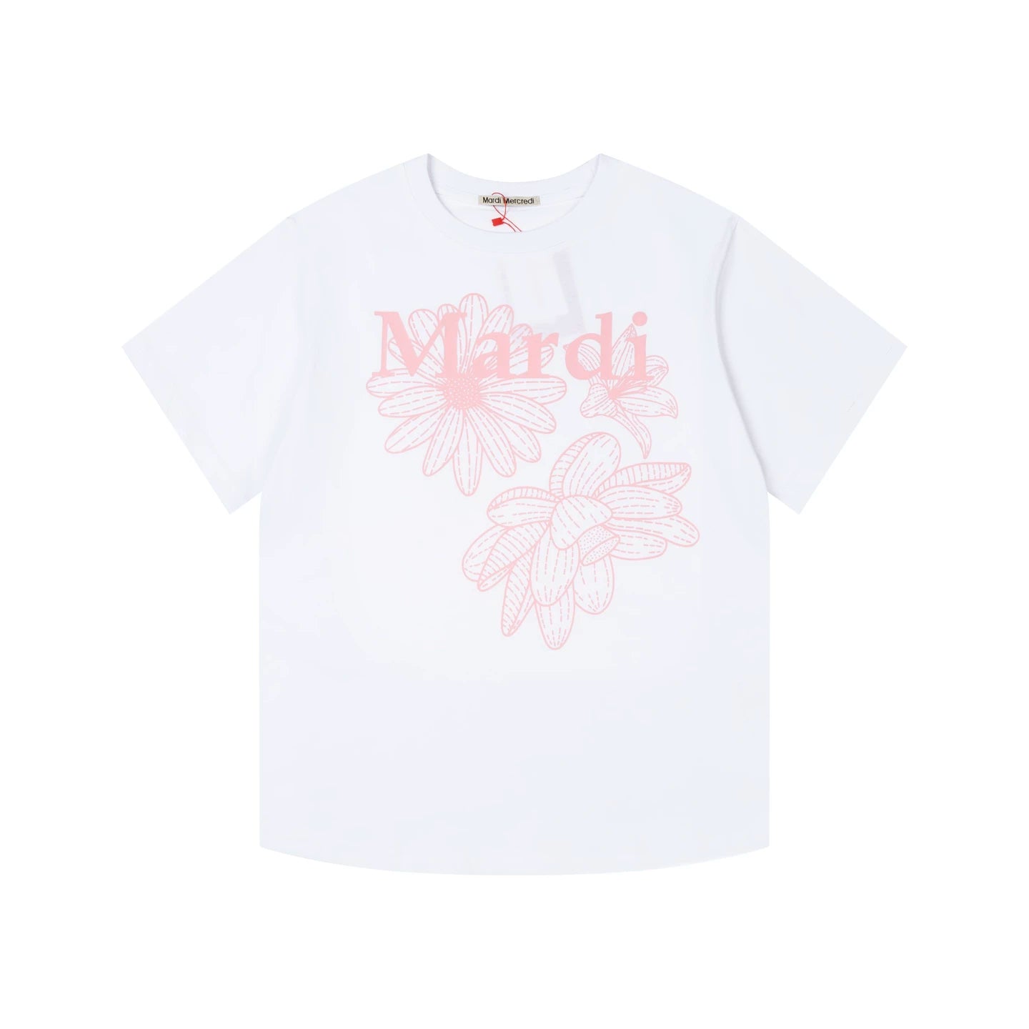 Mardi Three Flowers Graphic Summer Cotton Casual Tee