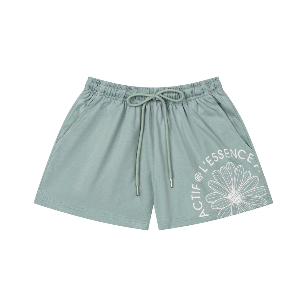 Mardi Daisy Print Summer Cotton Casual Lounge Shorts