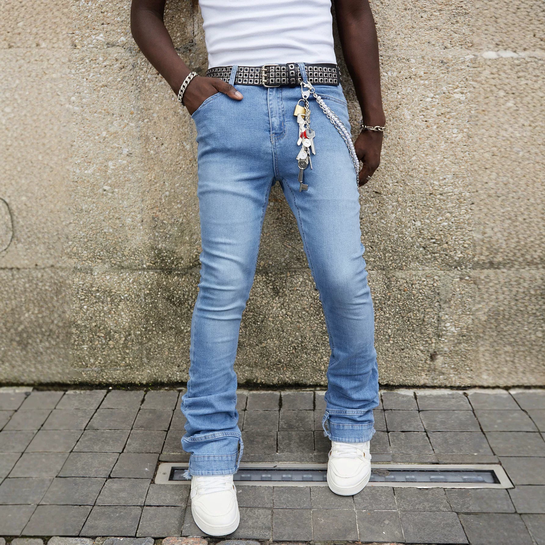 Men's Plus Size Stretch Casual Straight Denim Jeans