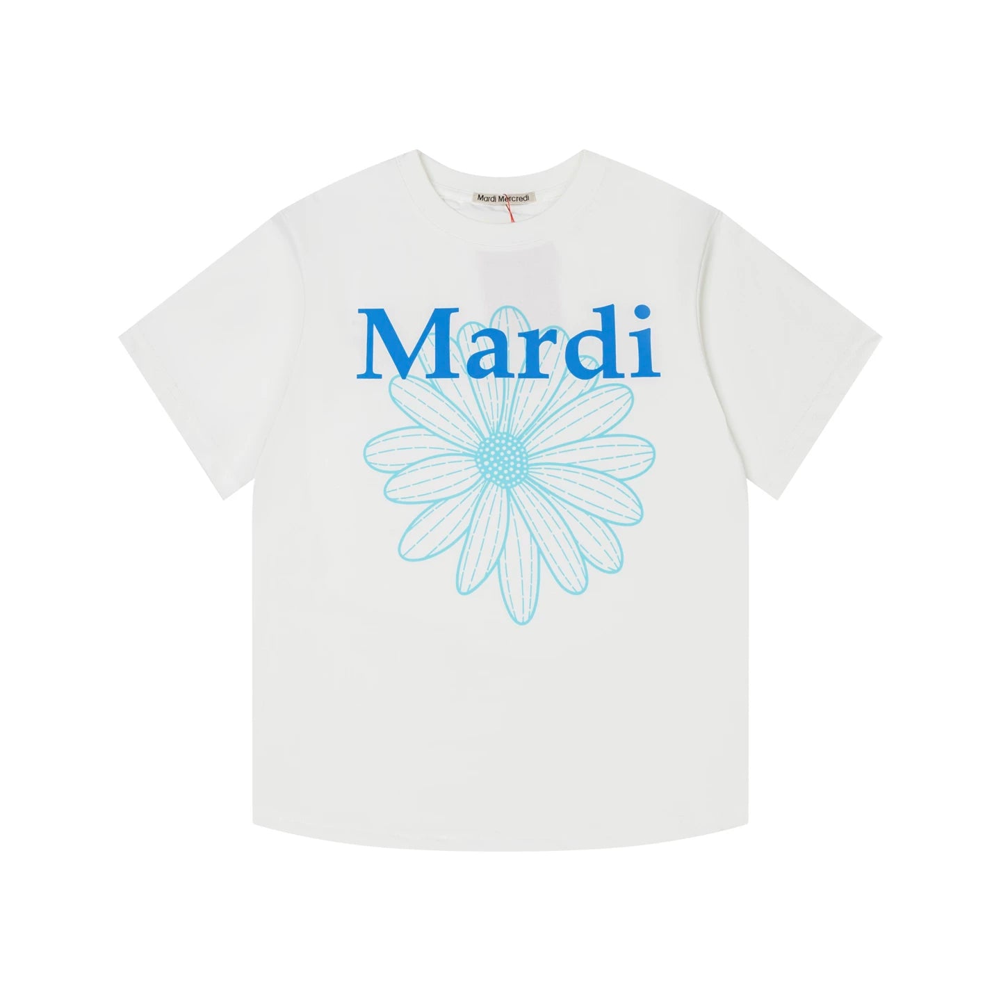 Mardi Embroidered Daisy Flower Summer Cotton Casual Tee