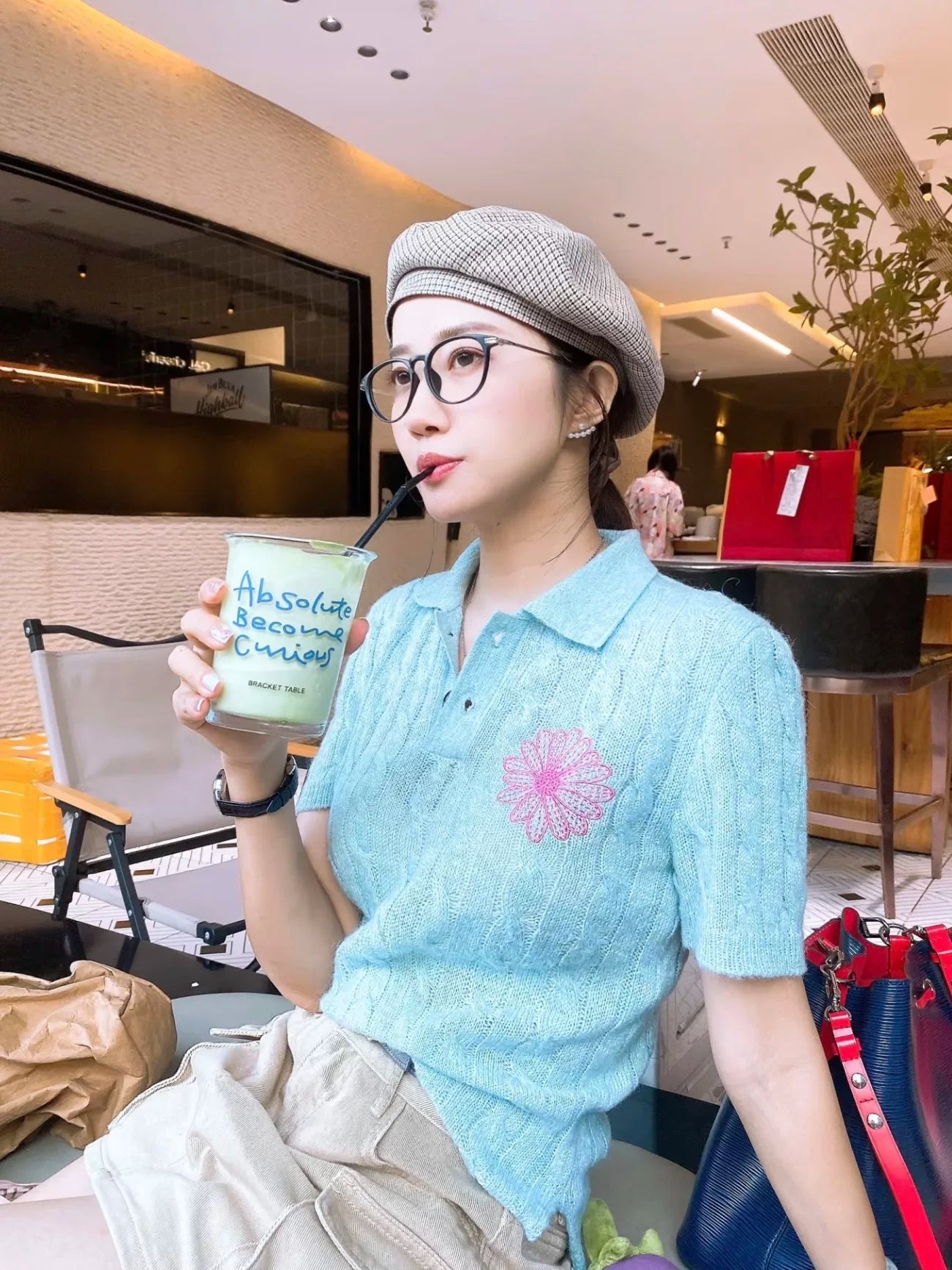 Mardi Embroidered Daisy Summer Cotton Slim Knit Polo