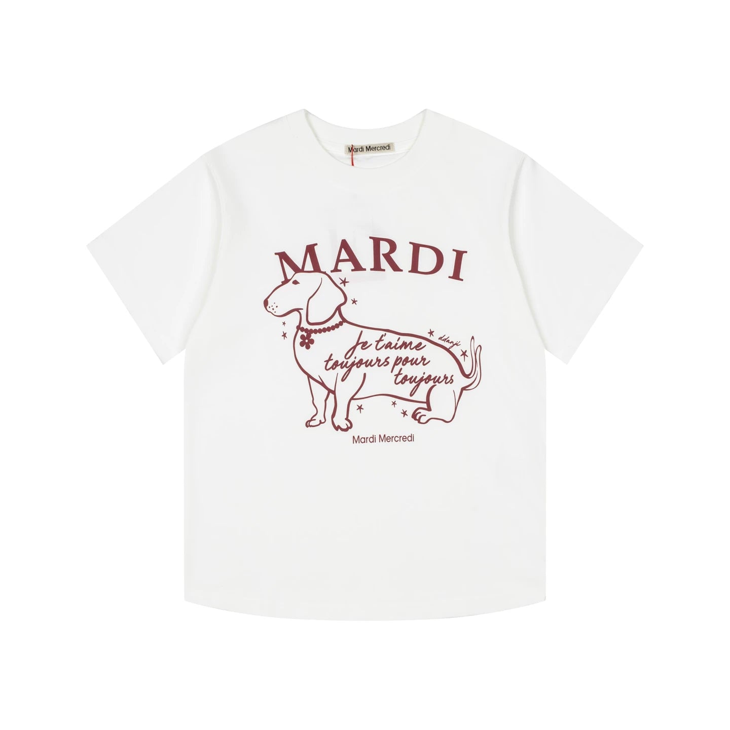 Mardi Side Profile Dog Summer Cotton Casual Tee