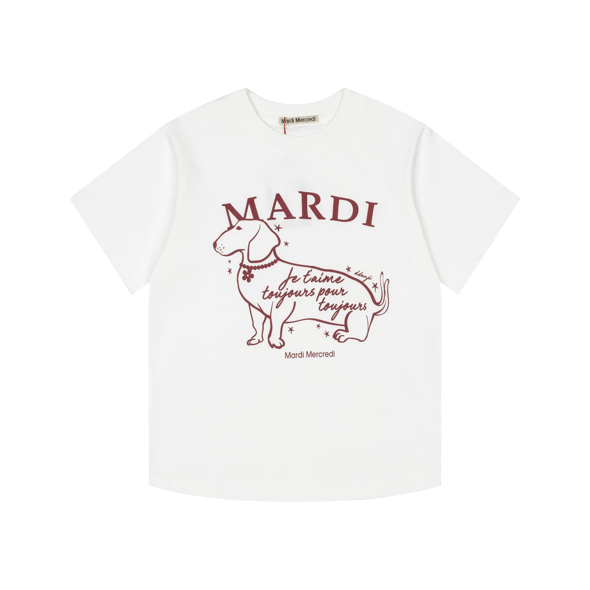 Mardi Side Profile Dog Summer Cotton Casual Tee