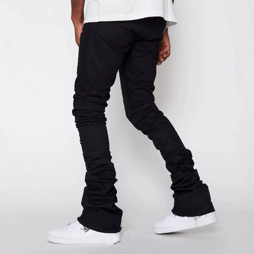 Men's Streetwear Stone Washed Stretch Flared Denim Pants