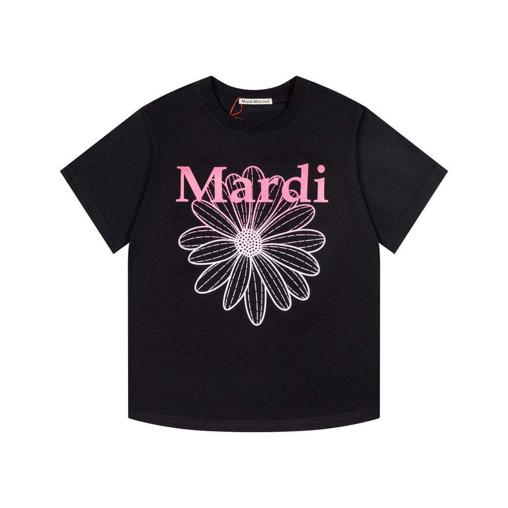 Mardi Gradient Flower Summer Cotton Casual Oversized Tee