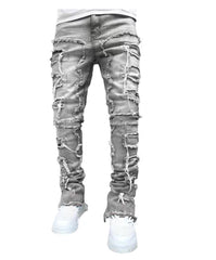 Mens Streetwear Stretch Straight Leg Casual Denim Jeans