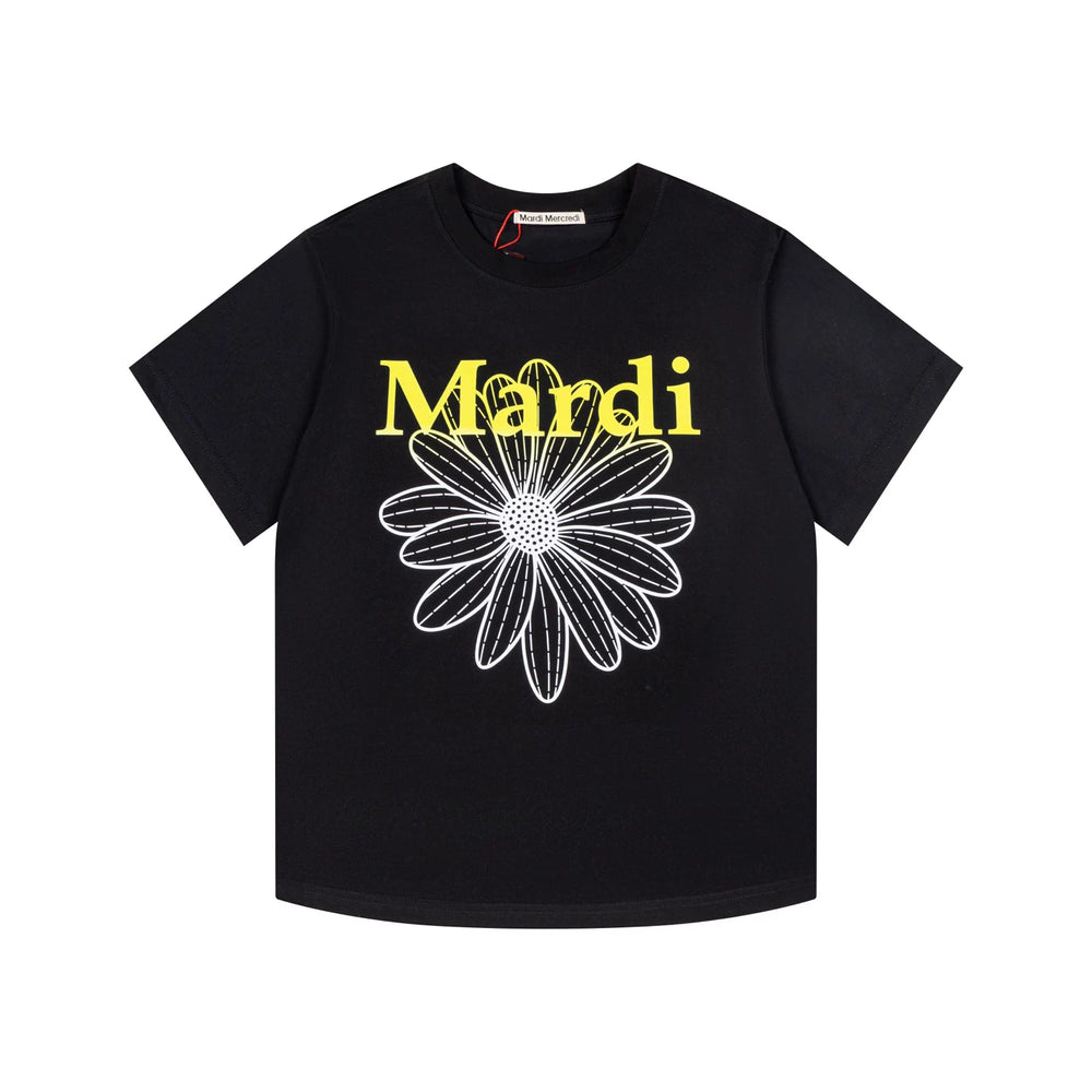 Mardi Gradient Flower Summer Cotton Casual Oversized Tee