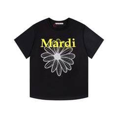 Mardi Gradient Flower Summer Cotton Casual Oversized Tee