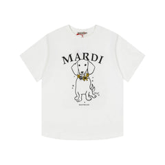 Mardi Pearl Dog Graphic Summer Casual Cotton Tee