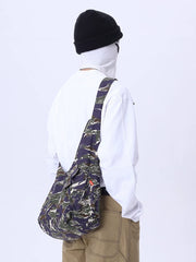 90s Vintage Camouflage Canvas Messenger Crossbody Bag