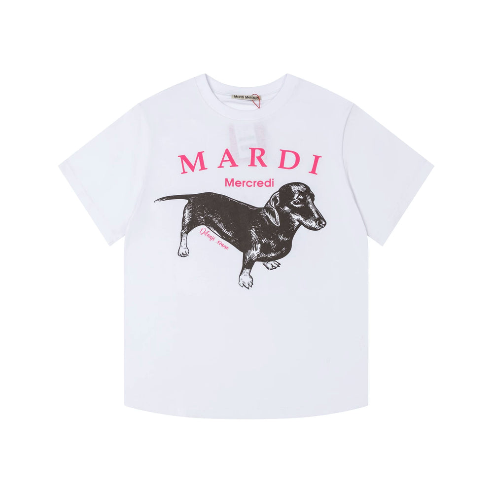 Mardi Dachshund Graphic Summer Casual Cotton Tee Unisex