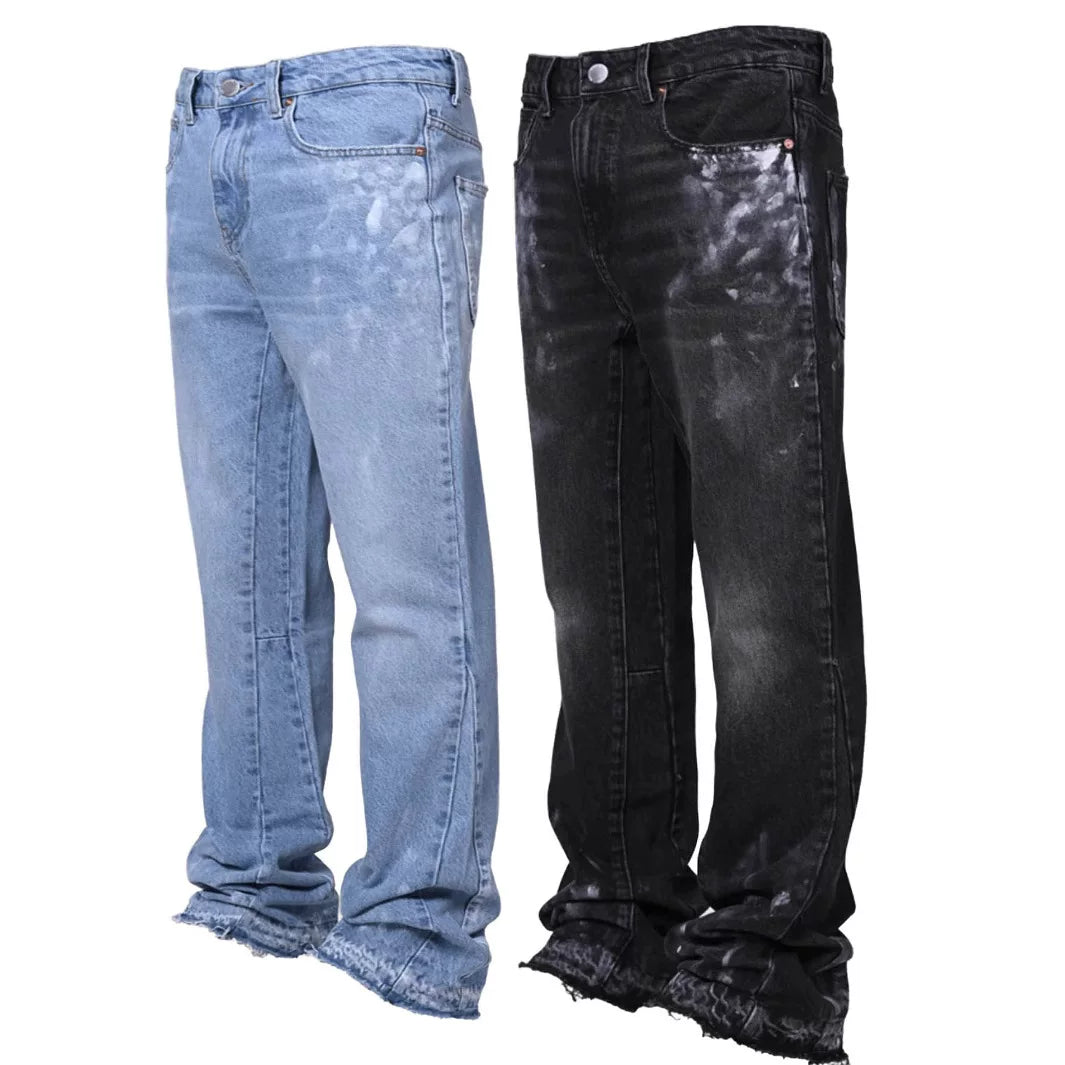 Men's Japanese Vintage Embroidered Straight Leg Denim Jeans