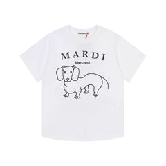 Mardi Dachshund Graphic Summer Casual Cotton Tee Unisex