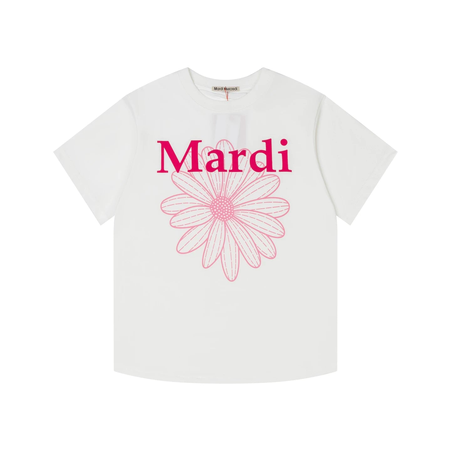 Mardi Embroidered Daisy Flower Summer Cotton Casual Tee