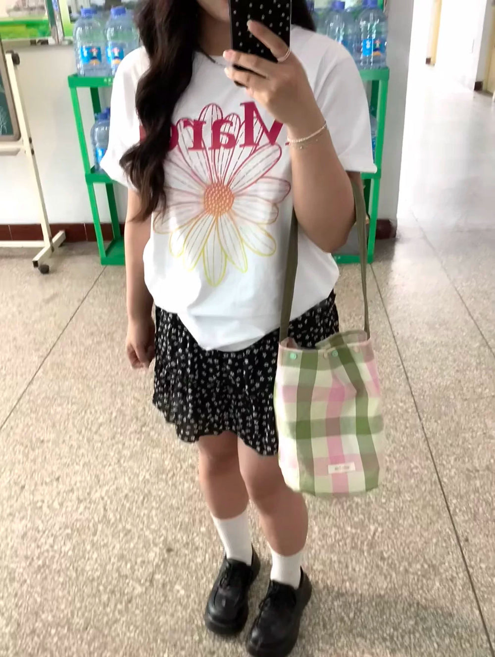 Mardi Gradient Flower Summer Cotton Casual Oversized Tee