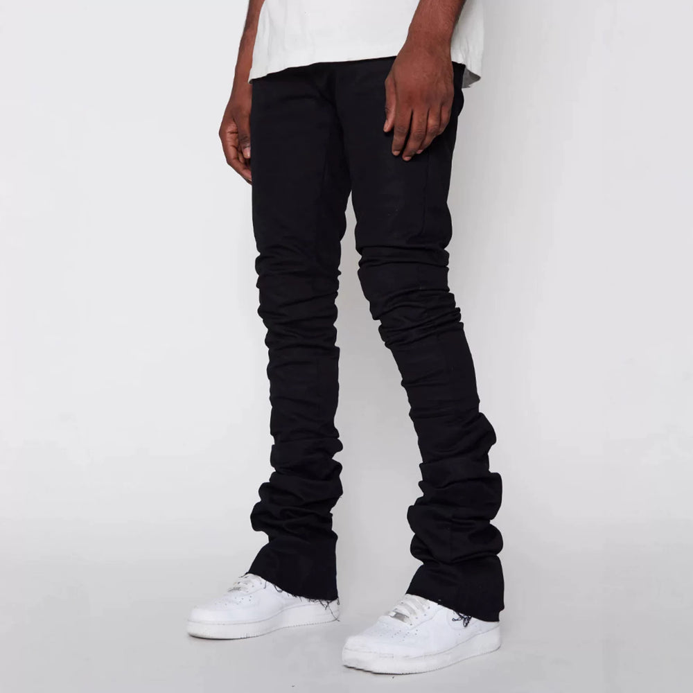 Men's Streetwear Stone Washed Stretch Flared Denim Pants