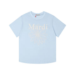 Mardi Embroidered Daisy Flower Summer Cotton Casual Tee