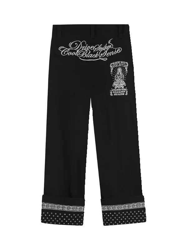 Vintage American Streetwear Heavyweight Embroidered Cargo Pants