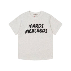 Mardi Graffiti Letter Graphic Summer Cotton Casual Tee