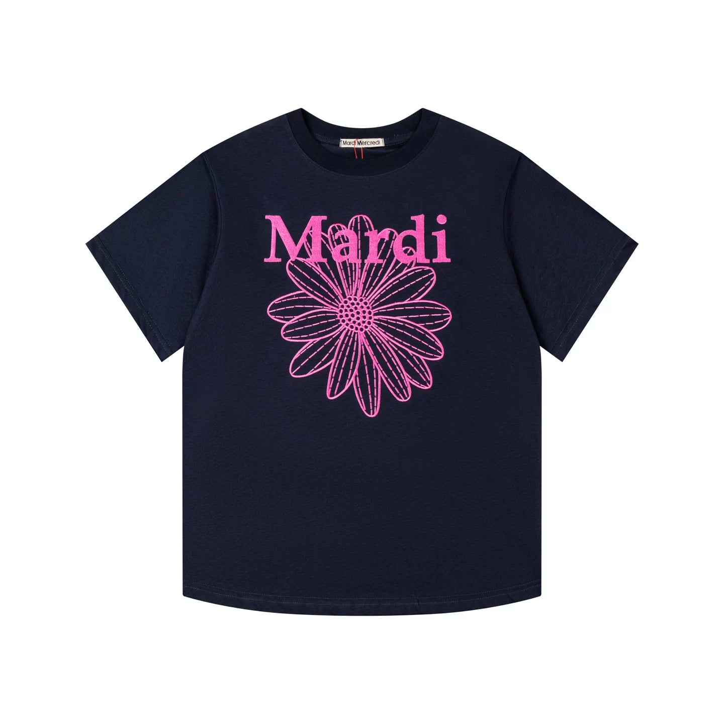 Mardi Embroidered Daisy Flower Summer Cotton Casual Tee