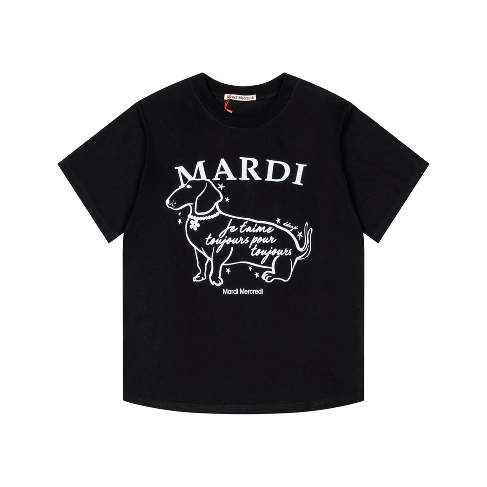 Mardi Dachshund Graphic Summer Casual Cotton Tee Unisex