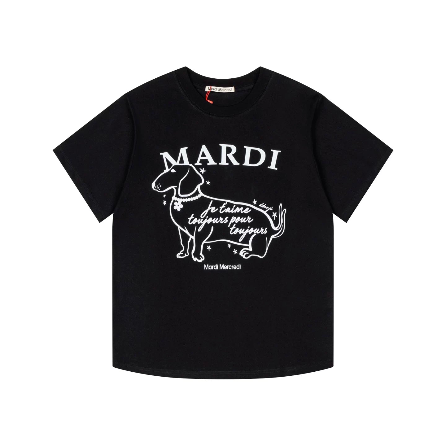 Mardi Side Profile Dog Summer Cotton Casual Tee
