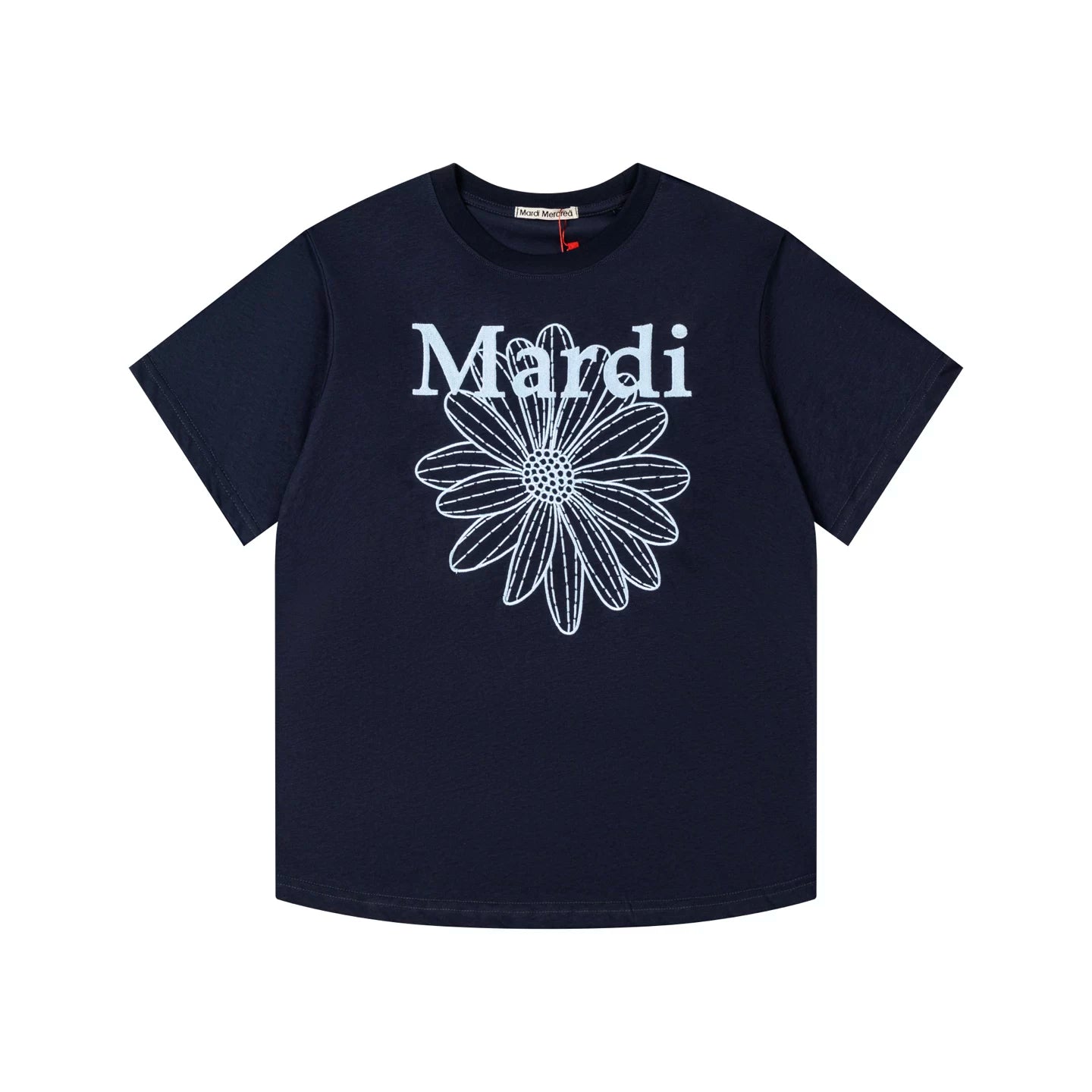 Mardi Embroidered Daisy Flower Summer Cotton Casual Tee