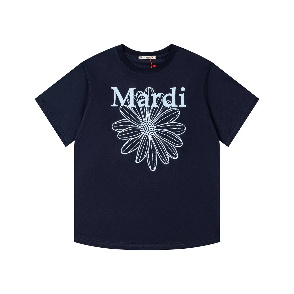 Mardi Embroidered Daisy Flower Summer Cotton Casual Tee
