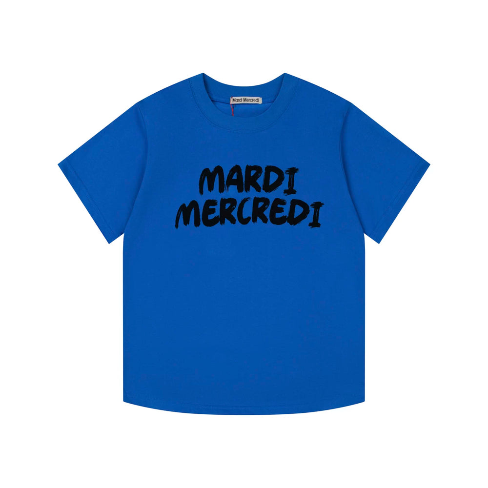 Mardi Graffiti Letter Graphic Summer Cotton Casual Tee