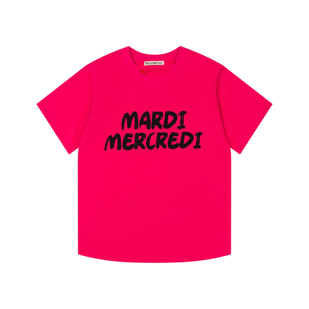 Mardi Graffiti Letter Graphic Summer Cotton Casual Tee