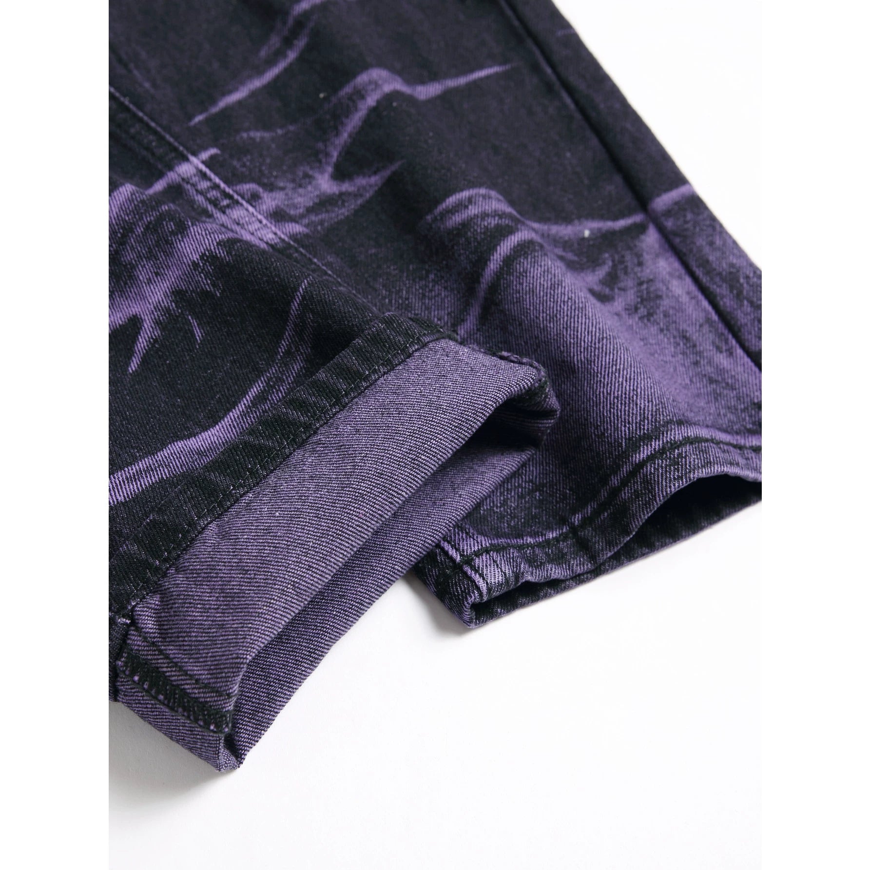 Men's Streetwear Ripped Tie Dye Straight Denim Jeans