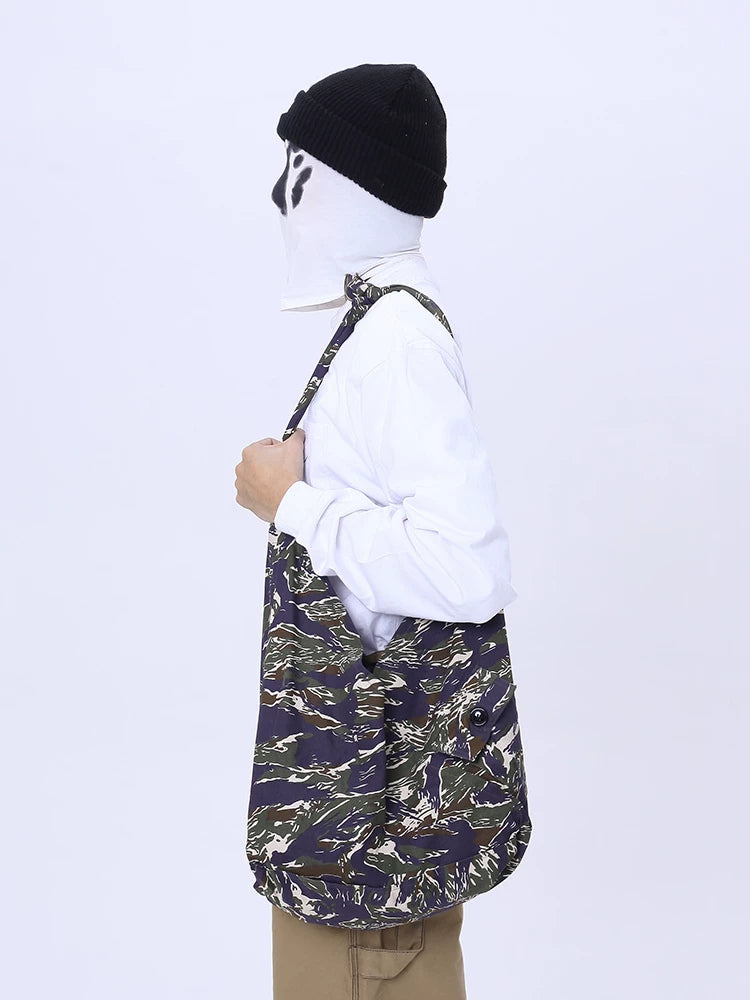 90s Vintage Camouflage Canvas Messenger Crossbody Bag