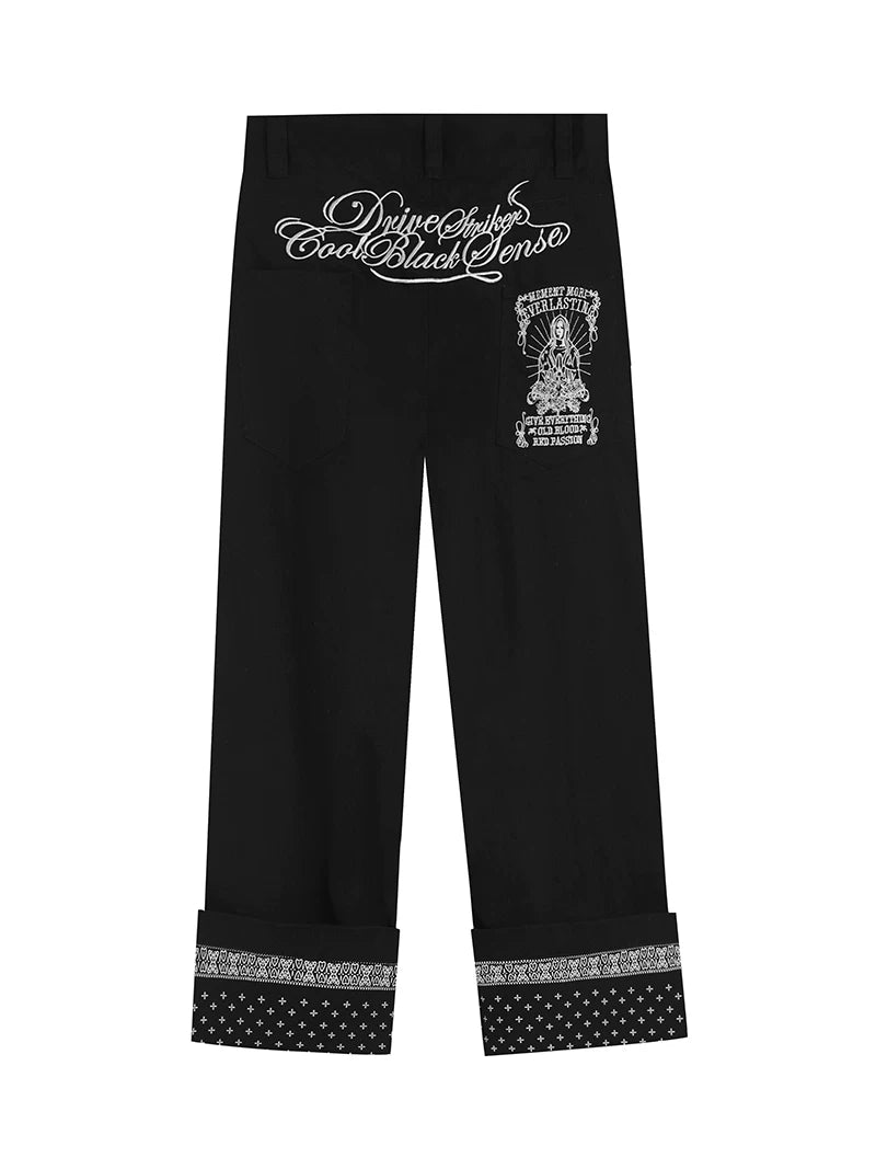 Vintage American Streetwear Heavyweight Embroidered Cargo Pants