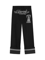 Vintage American Streetwear Heavyweight Embroidered Cargo Pants