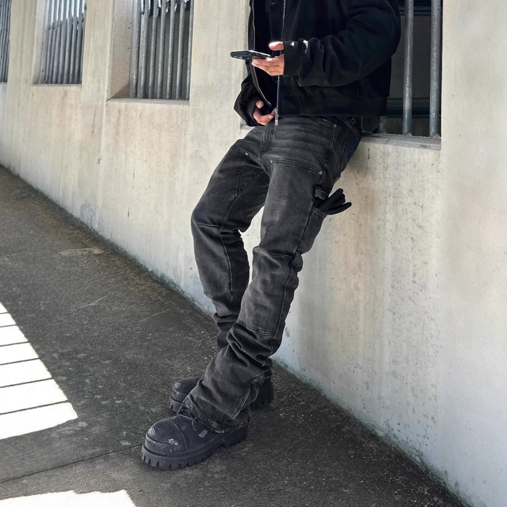 Men's High Street Slim Fit Stretch Black Jeans