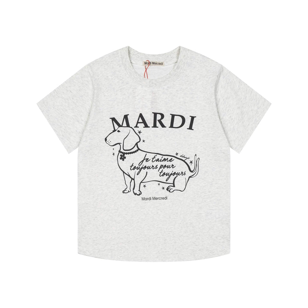 Mardi Dachshund Graphic Summer Casual Cotton Tee Unisex