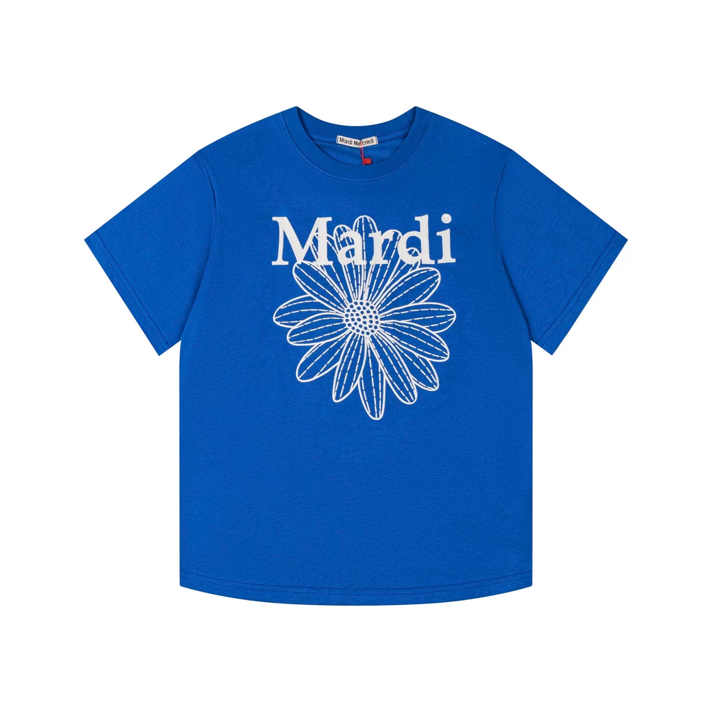 Mardi Embroidered Daisy Flower Summer Cotton Casual Tee