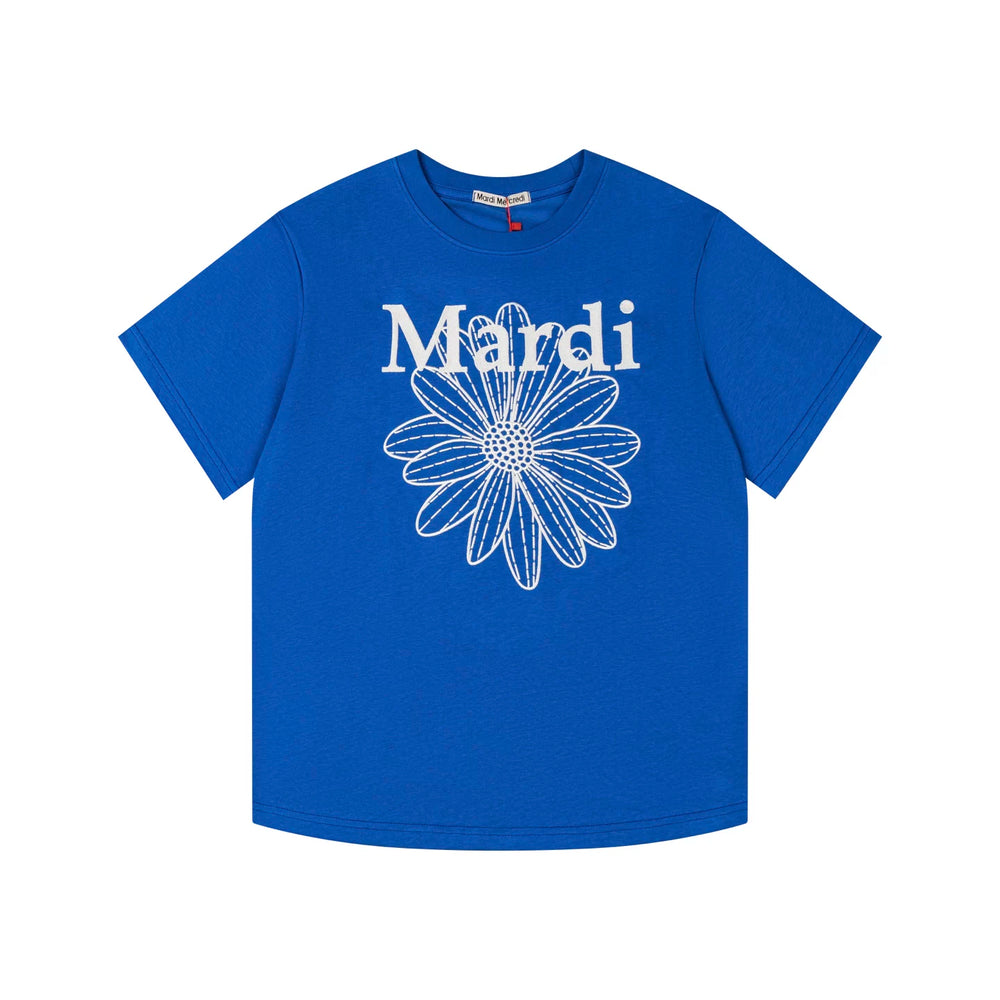 Mardi Embroidered Daisy Flower Summer Cotton Casual Tee