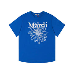 Mardi Embroidered Daisy Flower Summer Cotton Casual Tee
