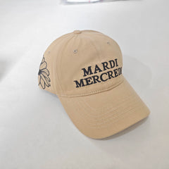 Mardi Letter Print Summer Casual Adjustable Cotton Cap