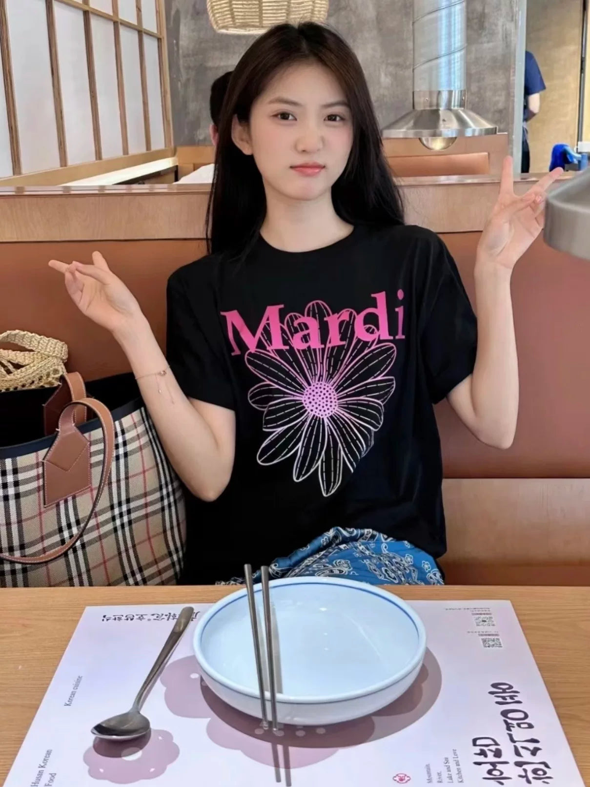 Mardi Gradient Flower Summer Cotton Casual Oversized Tee