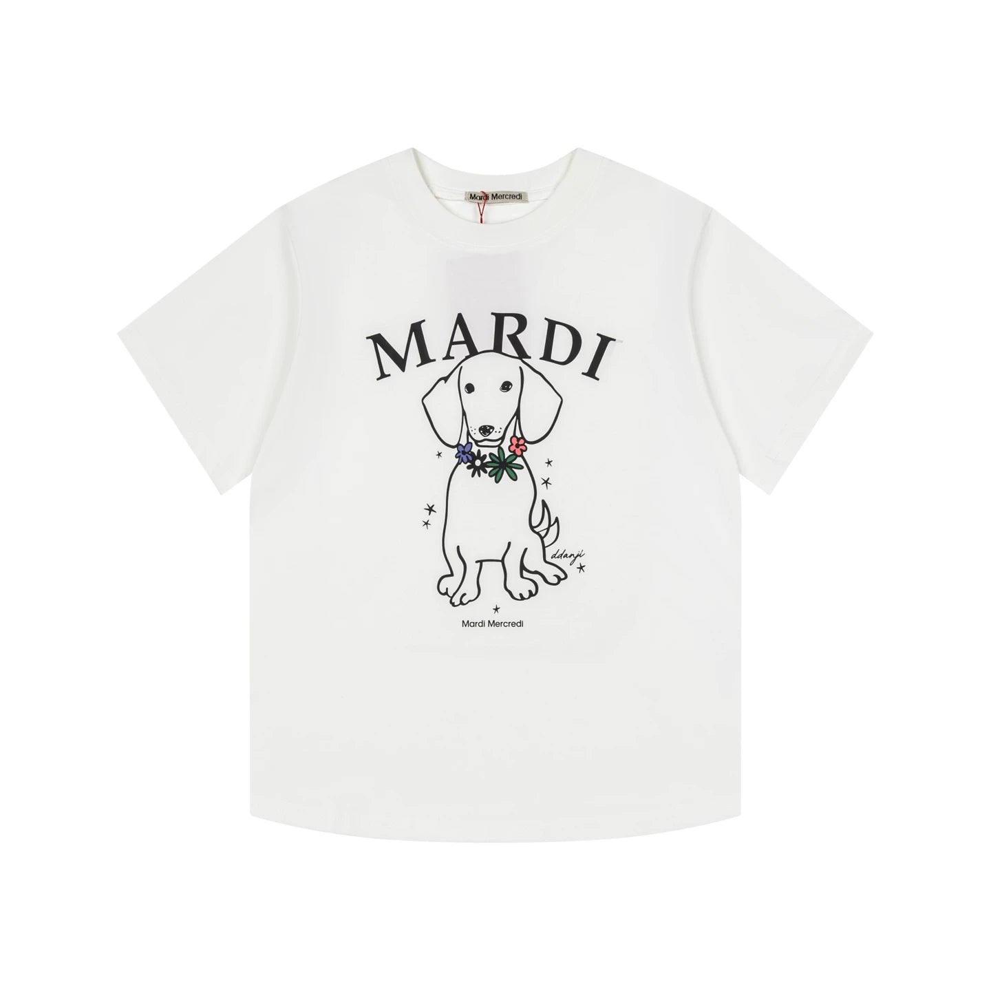 Mardi Pearl Dog Graphic Summer Casual Cotton Tee