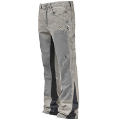 Men's Retro Flared Jeans Cargo Denim Workwear Pants