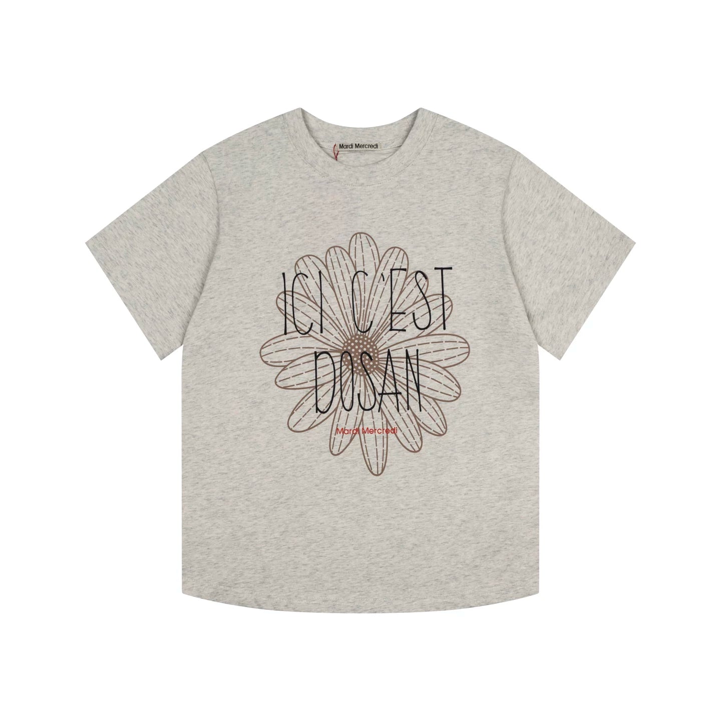 Mardi Three Flowers Graphic Summer Cotton Casual Tee