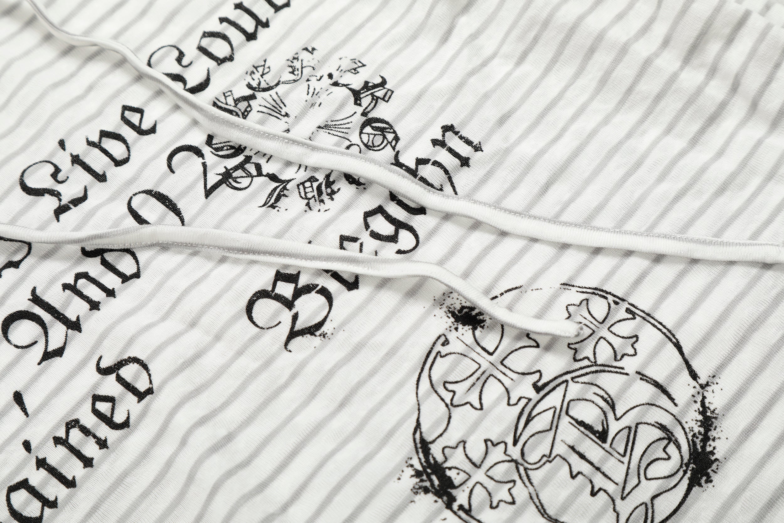 Omirad Striped Graphic Hooded Long Sleeve Tee